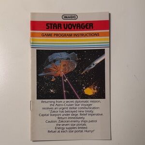 Vintage Imagic Star Voyager Game Program Instruction Manual for Atari 2600